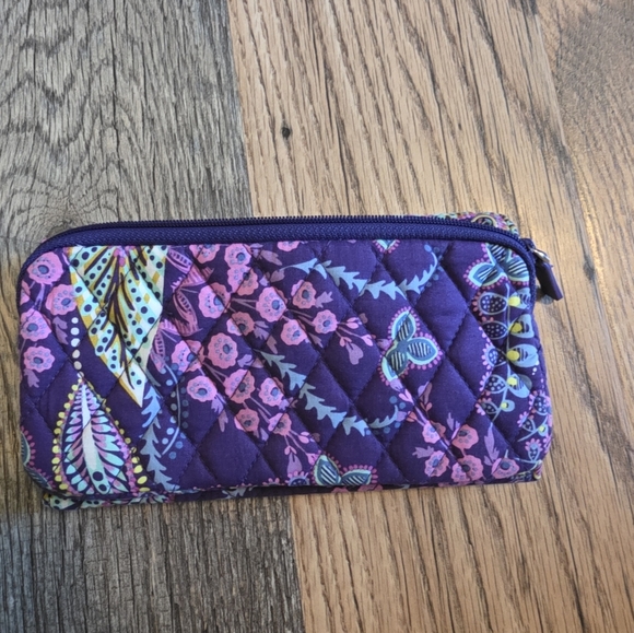 Floral Purse Tote Vera Bradley Tote Bag & Matching Wallet "Batik Leaves" - Picture 7 of 9